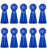Nicunom 10 Pcs 1st Place Rosette Ribbons, Blue Ribbon Award Prize Ribbons Winner Victory Ribbons ...