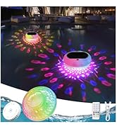 Solar Pool Chlorine Floater, USB Rechargeable Floating Pool Lights, 6.7 Inch 2600mAh IP68 Waterpr...