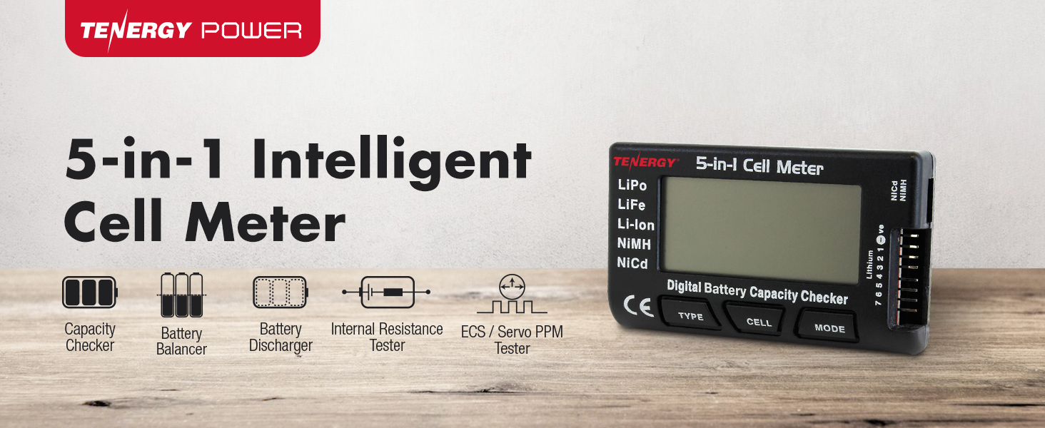 Tenergy power 5-in-1 Intelligent cell meter