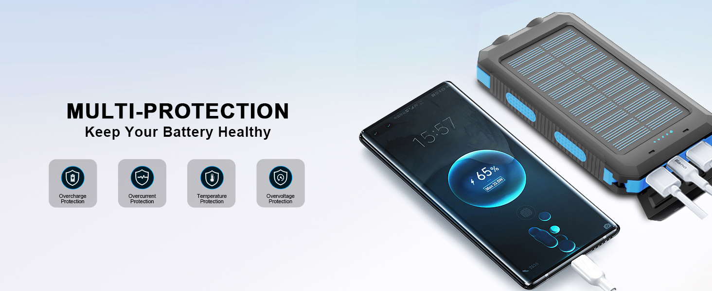 solar power phone charger iphone solar battery pack solar usb charger MultipleProtections gifts