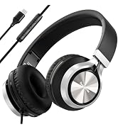 Bywulanda USB C Headphones with Mic and Volume Control, Over Ear Stereo Headsets for iPhone 15 16...