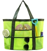 ASBEFORE Mesh Beach Bag Shower Caddy for Dorm Room Essentials, Portable 9-Pockets Large Hanging S...