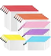 SUNEE Multisize Mesh Zipper Pouch (6 Colors, 30 Packs), Mesh Bags with Zipper for School Office S...