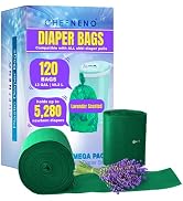 Disposable Diaper Pail Refill Plastic Bag (120 count) Compatible with Ubbi Diaper Bag Pail 13 Gal...