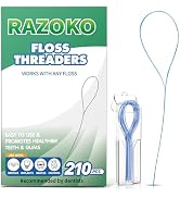 RAZOKO Floss Threaders | Dental Floss Threaders for Braces, Bridges, and Implants |210PCS (Pack o...