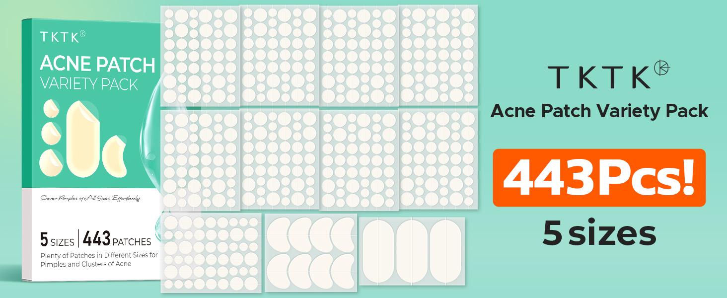 TKTK Acne Patch Variety Pack 5 Sizes 443 Patches