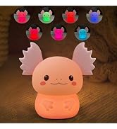 LEDHOLYT Night Light for Kids, Cute Silicone Nursery Axolotl Lamp for Baby and Toddler, Animals N...