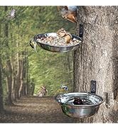 2 Pack 8 Inch Bird Feeders and Squirrel Feeder Outside Hanging Tree Mounted Bird Feeding Station ...