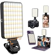 128 LED Phone Light, 2000mAh Rechargeable Portable Phone Light Clip with Magnetic Back, 3 Light M...