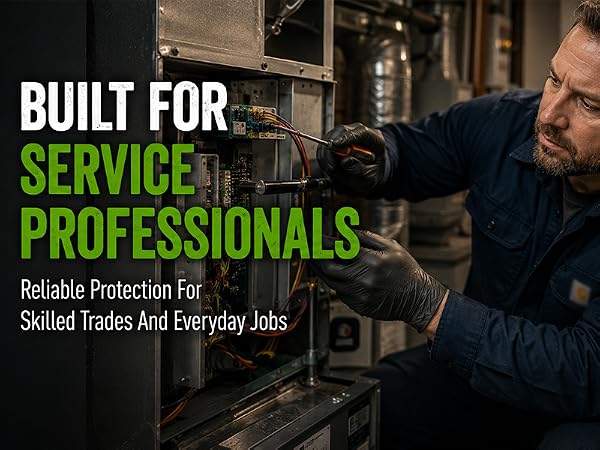 6mil black nitrile gloves for HVAC
