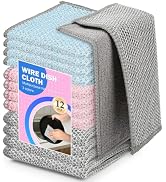 WYDZKJ 12Pack Upgrade Multi-Purpose Wire Dishcloths, Double-Side Non Scratch Wire Dishcloth, Silv...