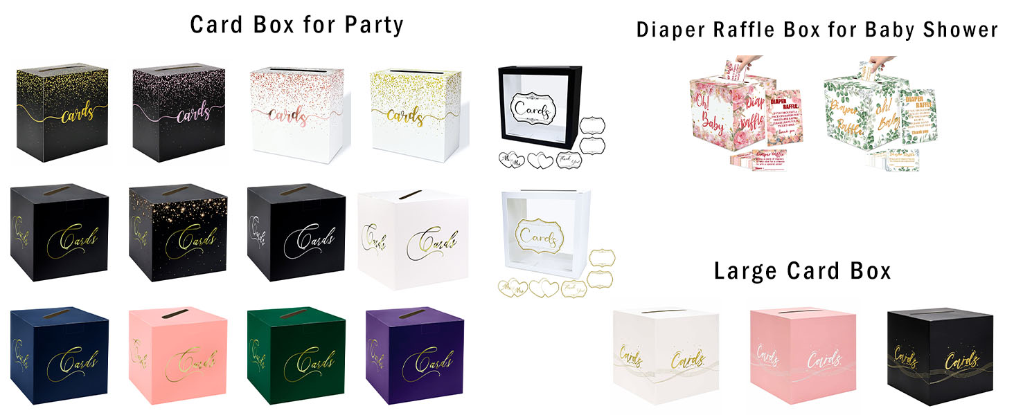 card box for party wedding cards box birthday card boxes Diaper Raffle Box for Baby shower large box