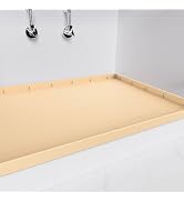 Aisslro Under Sink Mat 25" X 19", Waterproof Silicone Under Sink Mats for Kitchen, Anti-Leak Shel...