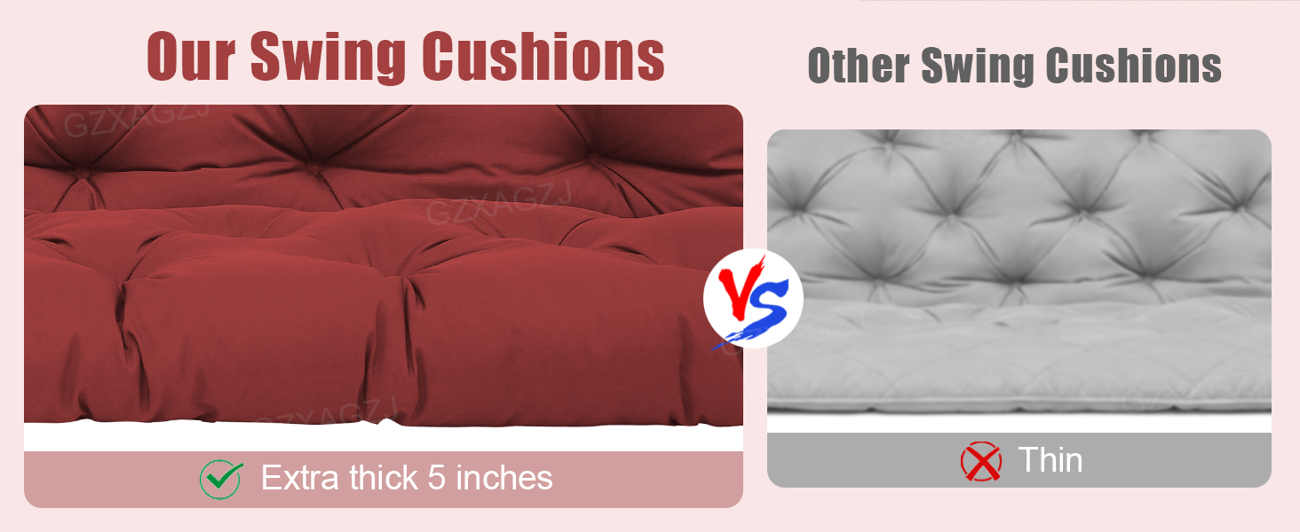 outdoor swing cushions 3 seater