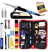 Soldering Iron Kit, 60W Soldering Iron Adjustable Temperature, 2 pcs Interchangeable Soldering Ir...