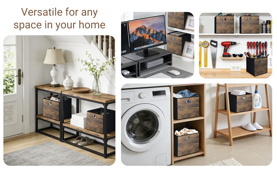 Versatile storage box well for office shelf basket,utility room tool storage,laundry room organizer