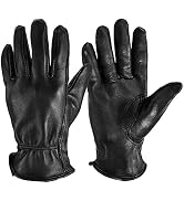 OZERO Men & Women Leather Work Gloves, Grain Deerskin Garden Gloves for Rubbing Jewelry/Shooting/...