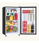 KMFurnila Mini Fridge with Freezer, 3.2 Cu.Ft Mini Refrigerators, Small Beverage Fridge with Adju...