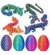 4PCS 3D Printed Dragon Egg Set, Surprise Dragon Egg Fidget Toys for Children Boys Teen Girls, Uni...