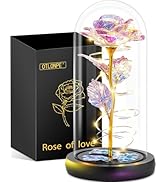 Otlonpe Forever Artificial Glass Rose Flower Lamp, Women Gifts for Birthday Christmas Valentines ...