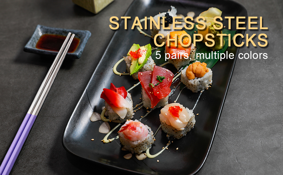 Purple Stainless Steel Chopsticks