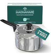 Magnaware Cast Aluminum Sauce Pan with Lid 2 Quart - Multipurpose Lightweight Saucepan with 2 Sid...