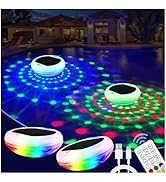 TEPENAR Solar and Rechargeable Floating Pool Lights: 6.7" Pool Lights That Float with 6 Dynamic M...