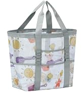 wanchel Mesh Beach Bags for Women - Family Beach Tote Bag for Toys, Towels, Travel Vacation Cruis...