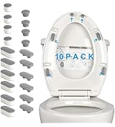 10 Pieces Toilet Seat Bumpers, Universal Toilet Seat Buffer Toilet Lid Rubber Bumpers Each One wi...