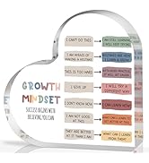 Growth Mindset Decor, Mental Health Therapy Office Classroom Art Educational Acrylic Heart Inspir...