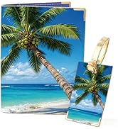 PRESSINART Tropical Passport Holder Luggage Tag for Travel Essentials 5.5 x 4.1 x 0.2 Inch Travel...