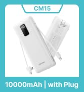 charmast 10000mAh Portable Charger with Built-in Cables and AC Wall Plug | Slim All-in-One USB-C ...