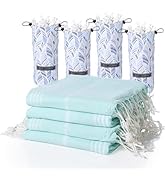 BAY LAUREL 4-Pack Oversized Turkish Beach Towels – Quick Dry, Sand Free Towels with Travel Bags, ...