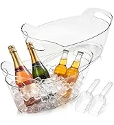 Cheardia 2 Pack Ice Bucket, 6.5 L Plastic Champagne Cooler for Cocktail Bar, Portable Drink Bucke...