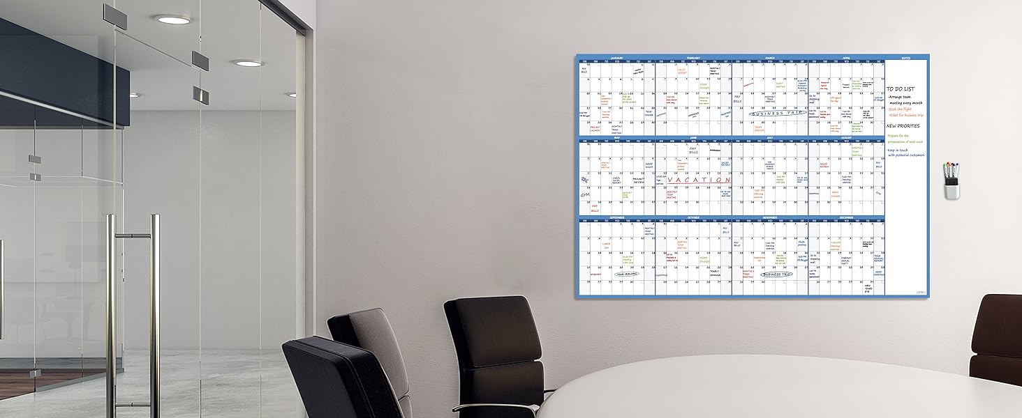 JJPRO dry erase undated yearly calendar