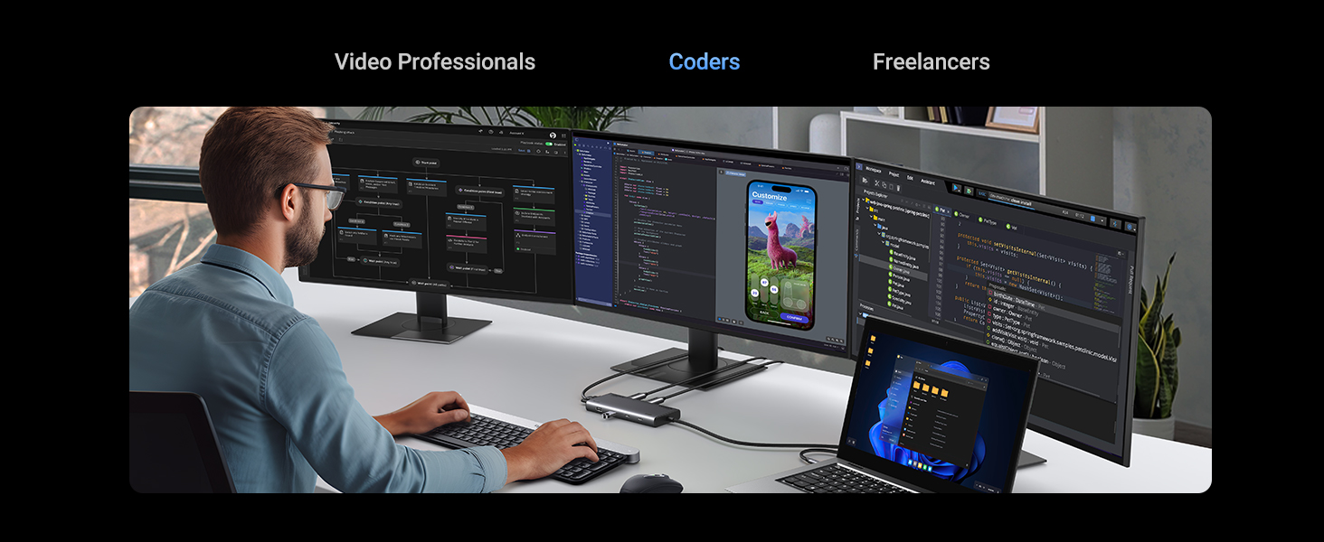 triple display docking station