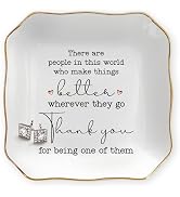 OASSIE Thank You Gifts for Women - 4"x4" Ceramic Jewelry Dish Tray - Galentines Day Birthday Appr...