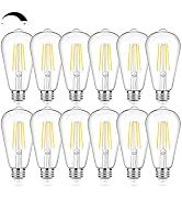 12Packs Vintage LED Edison Bulbs, 60W Equivalent 7W, 800Lumens, Dimmable ST64 Antique LED Filamen...