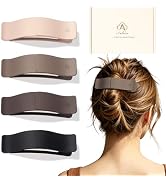 Amlaidu Medium Flat Hair Clips for Women, Matte Flat Claw Clips for Thick Thin Hair, Stylish Fren...