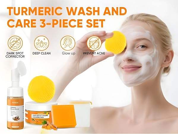 turmeric soap turmeric pads turmeric face wash with brush