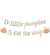Alynta Pre-Strung A Little Pumpkin Is On The Way Banner NO DIY Fall Pumpkin | Baby Shower Banner ...