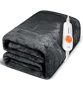 Gintao Electric Heated Blanket Throw,Double Flannel Electric Throw with 3 Heating Levels,ETL&FCC ...