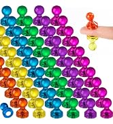 66PCS Fridge Magnets, 6 Assorted Color Small Push Pin Magnets for Whiteboard, Kitchen, Office, Sc...