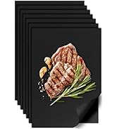 UBeesize 7 Pack Black Grill Mats for Outdoor Grill, Heavy Duty BBQ Grilling Matt & Oven Liners, R...