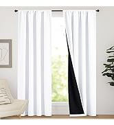 NICETOWN 100% Blackout Curtain Panels, Rod Pocket Window Curtains with Black Liner for Nursery, 8...