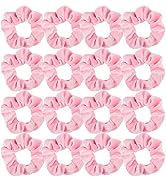 WHAVEL Pink Scrunchies, Pink Party Favors Hair Scrunchies Velvet Scrunchy Hair Ties Valentines Ga...