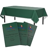Green Vinyl Tablecloths - 54 In. X 108 In. - Pack Of 3 Rectangle Tablecloth - Green Flannel Backe...