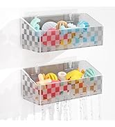 Natheeph Bath Toy Storage Holder, 2 Pack Large Capacity Bath Toy Organizer for Tub Clear Baby Bat...