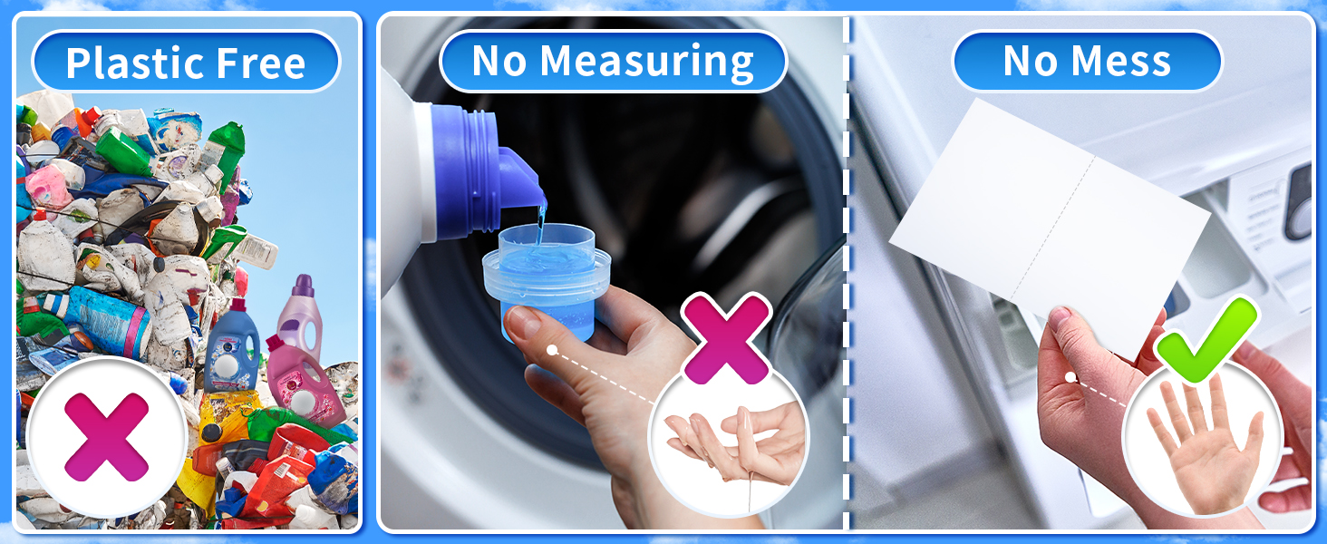 messy free laundry detergent sheets