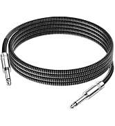 Tnlaile Guitar Cable 6.6ft, TS 1/4 Inch Straight to Straight Instrument Cable, Braided AMP Cord f...
